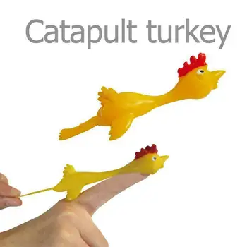 10 ADET Yenilik Geyik şaka oyuncakları Pratik Komik Gülmek Kauçuk Tavuk Sıkı Uçan Türkiye Parmak Sapan Dekompresyon Oyuncaklar