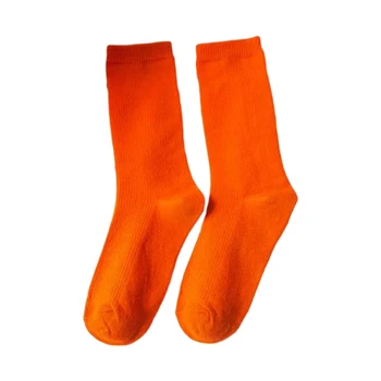 3 Çift Nefes Pamuk Çorap Kadın Moda Klasik Düz Renk sıcak tutan çoraplar Yüksek Basit Öğrenci Harajuku Çorap Orta Tüp Çorap