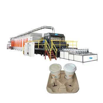 Afrika'ya ihraç edilen-Yarı Otomatik Geri Dönüştürülmüş Kağıt Hamuru Kalıplama Makinesi Yumurta Tepsisi/meyve Tepsisi / kahve Fincanı Tepsisi