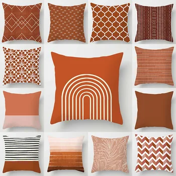 Iskandinav tarzı, basit ve basit geometrik desen çizgili, yastık kılıfı, arka minder örtüsü, kanepe, ev dekorasyon